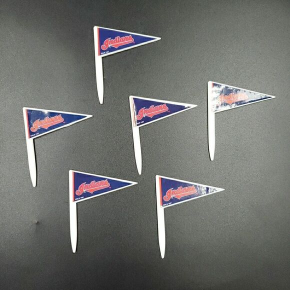 Cleveland Indians Baseball Party Cake Decoration 90s Flags Hat Wilton Vintage - Picture 2 of 16